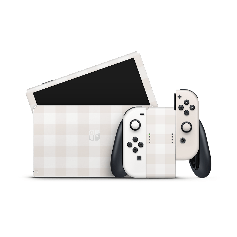 Beige Linen Nintendo Switch OLED Decal Skin
