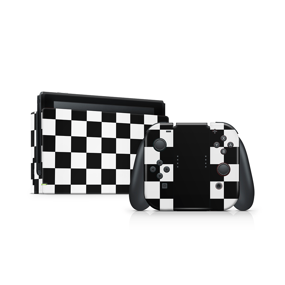 Black Checkered Nintendo Switch Decal Skin