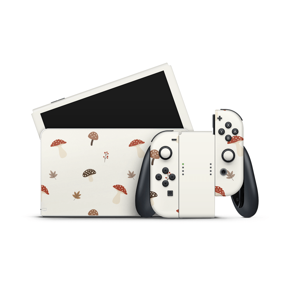Autumn Mushies Nintendo Switch OLED Decal Skin