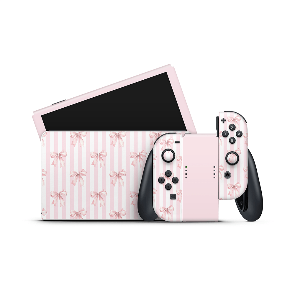 Blush Bows Nintendo Switch OLED Decal Skin