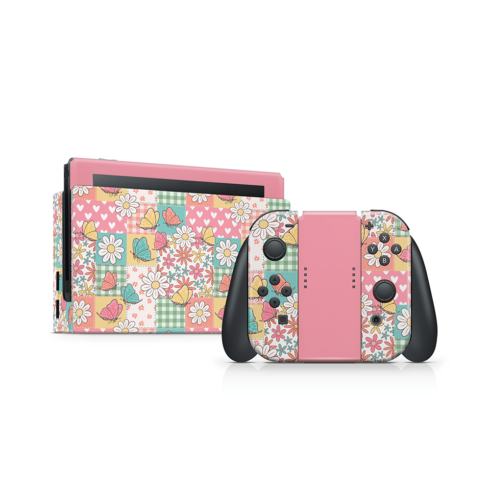Butterfly Patchwork Nintendo Switch Decal Skin