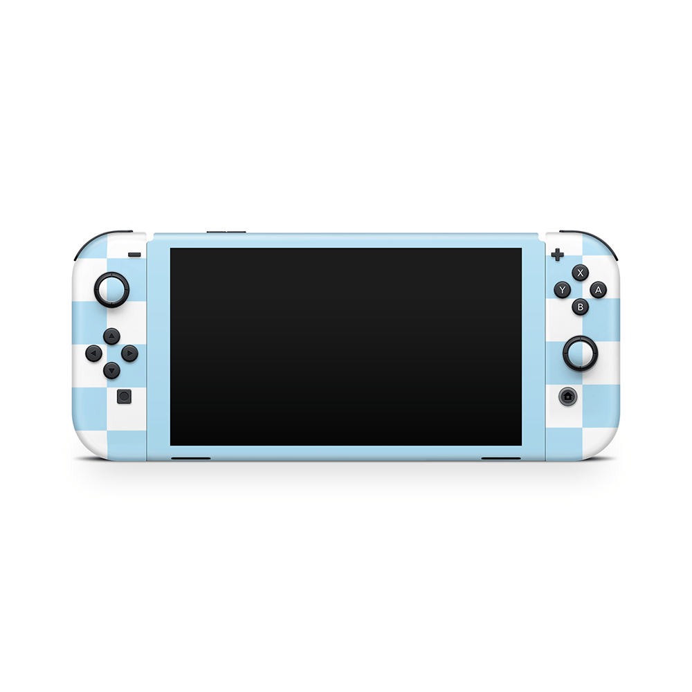 Blueberry Checkered Nintendo Switch OLED Decal Skin