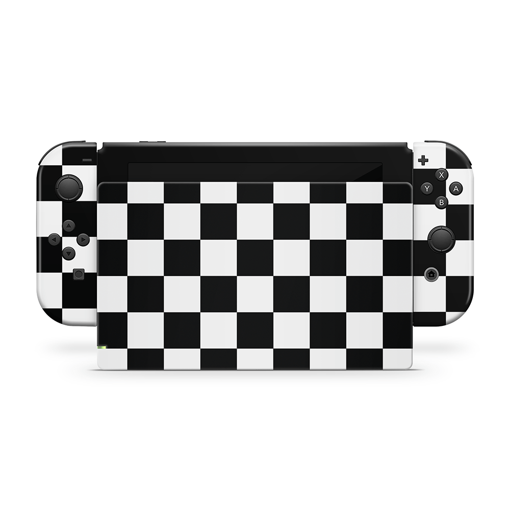 Black Checkered Nintendo Switch Decal Skin