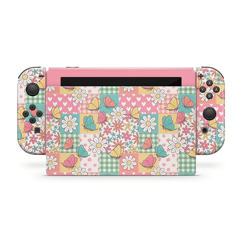 Butterfly Patchwork Nintendo Switch Decal Skin