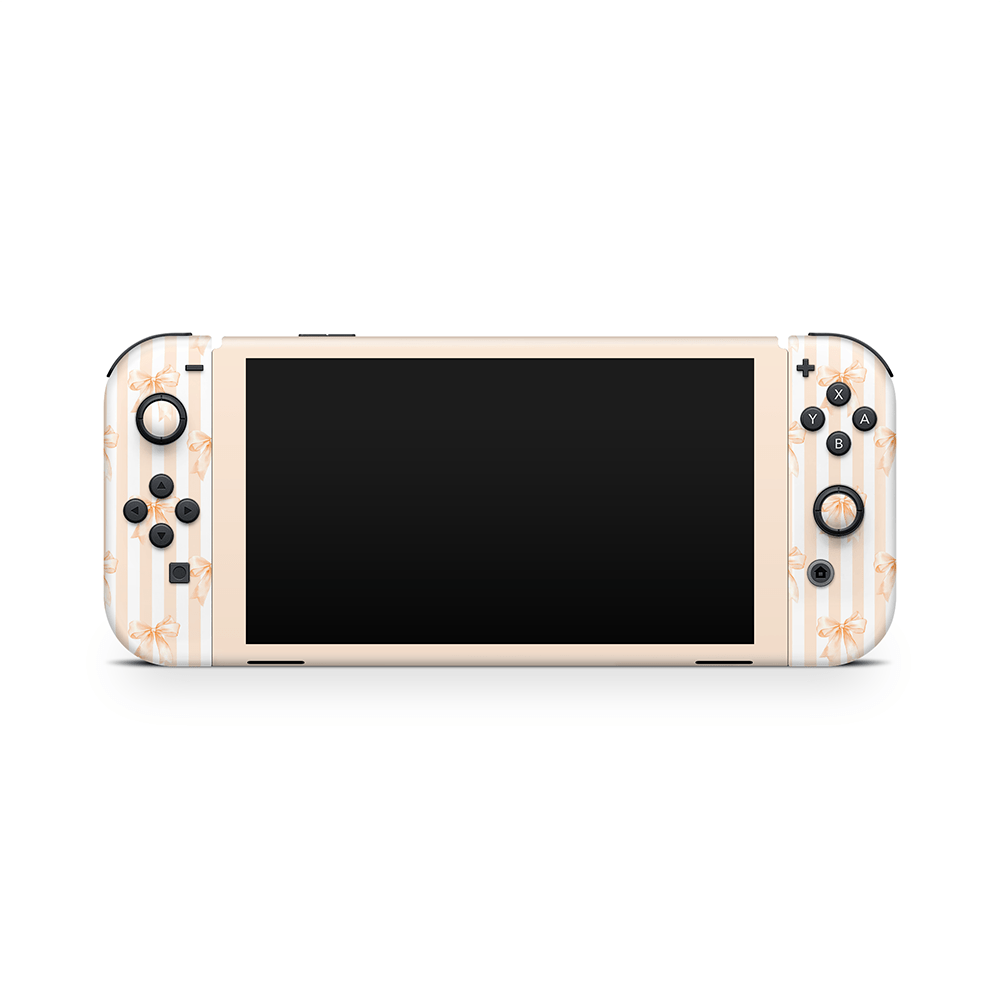 Apricot Bows Nintendo Switch OLED Decal Skin