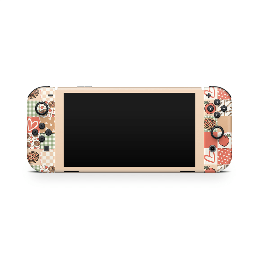 Cozy Pie Patchwork Nintendo Switch OLED Decal Skin