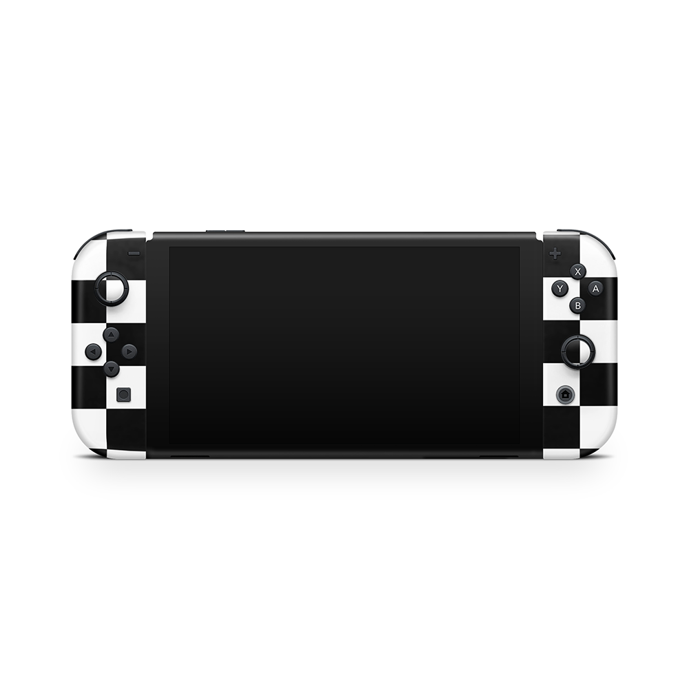 Black Checkered Nintendo Switch OLED Decal Skin