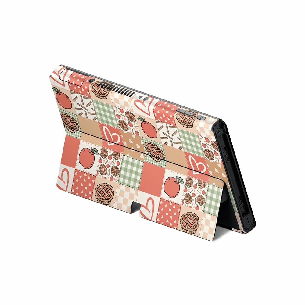Cozy Pie Patchwork Nintendo Switch OLED Decal Skin