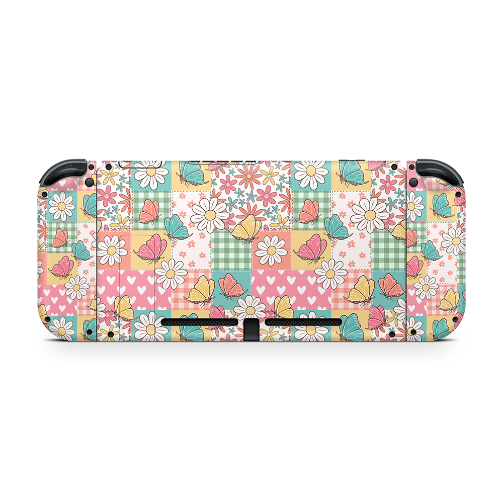 Butterfly Patchwork Nintendo Switch Decal Skin