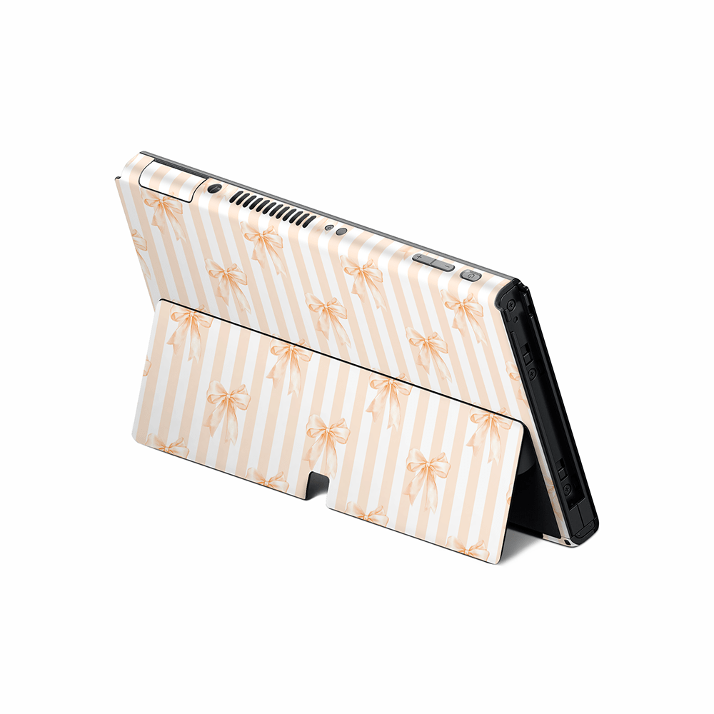 Apricot Bows Nintendo Switch OLED Decal Skin