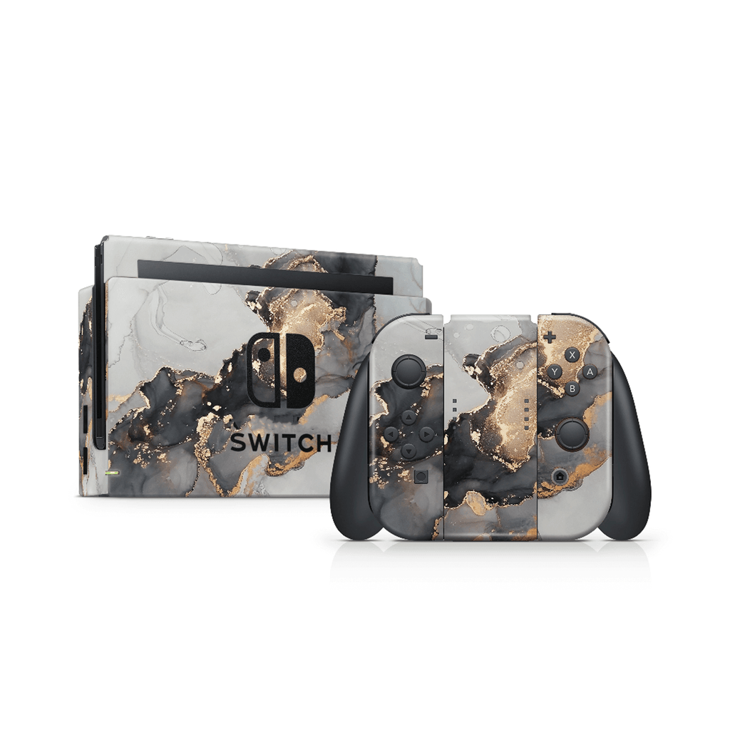 Black Marble Nintendo Switch Decal Skin