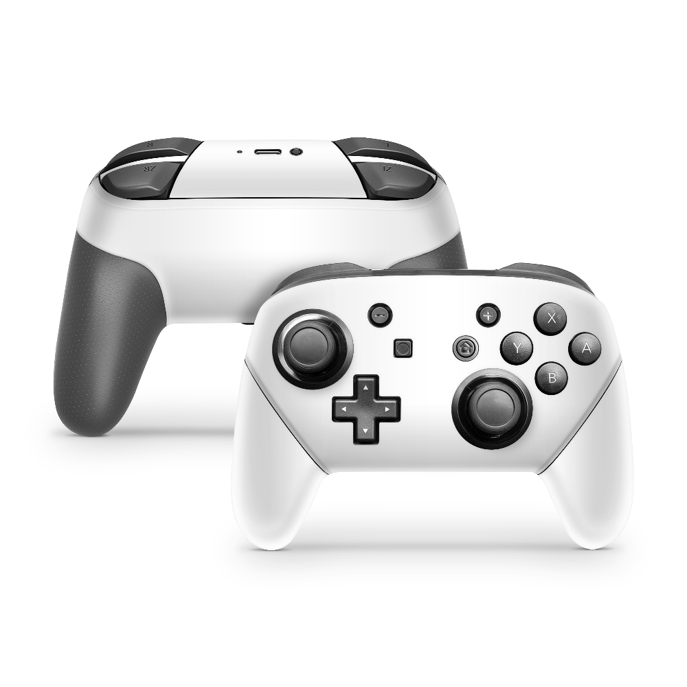 Crisp White Nintendo Switch Pro Controller Decal Skins
