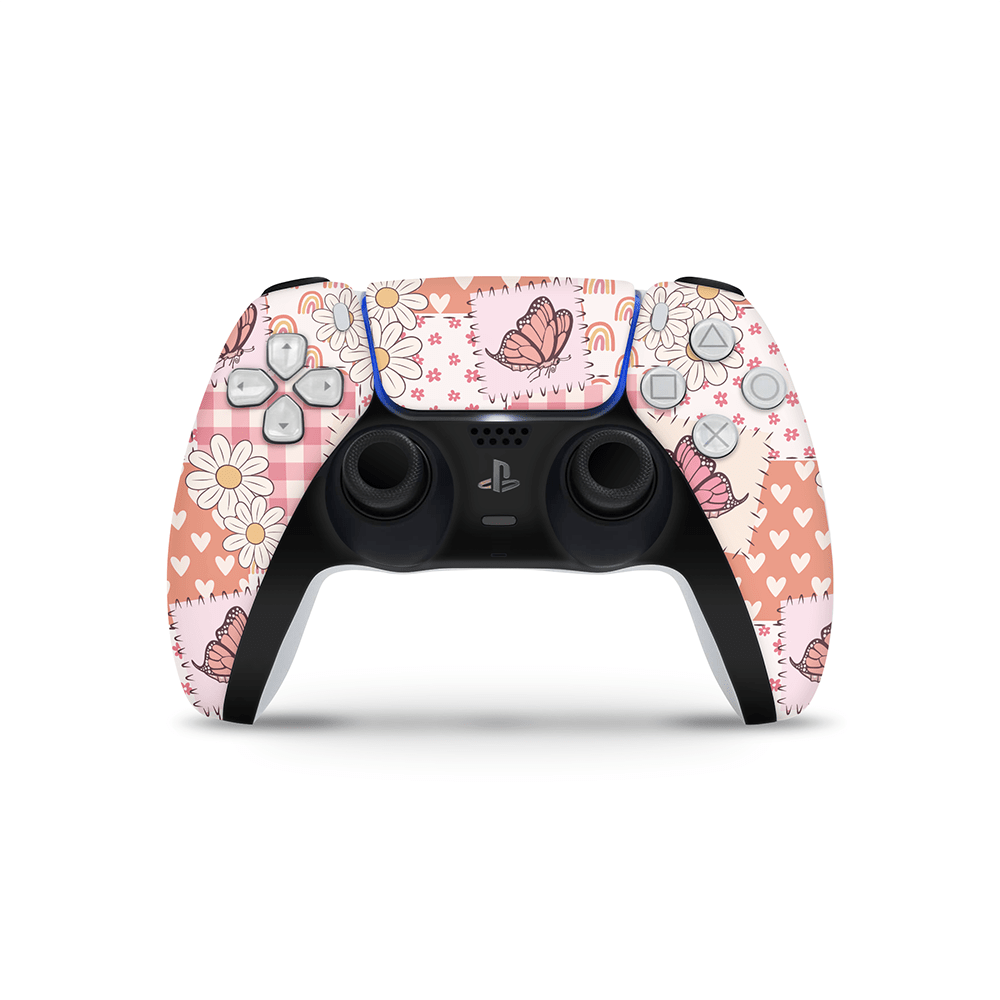 Blush Patchwork PS5 Controller Decal Skin