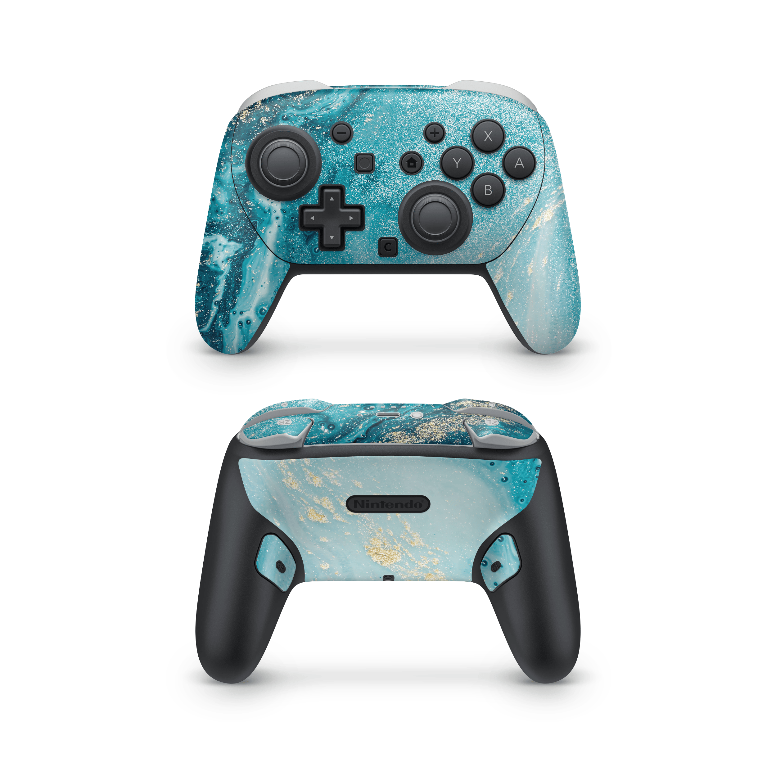Aqua Beach Nintendo Switch Pro Controller Decal Skins