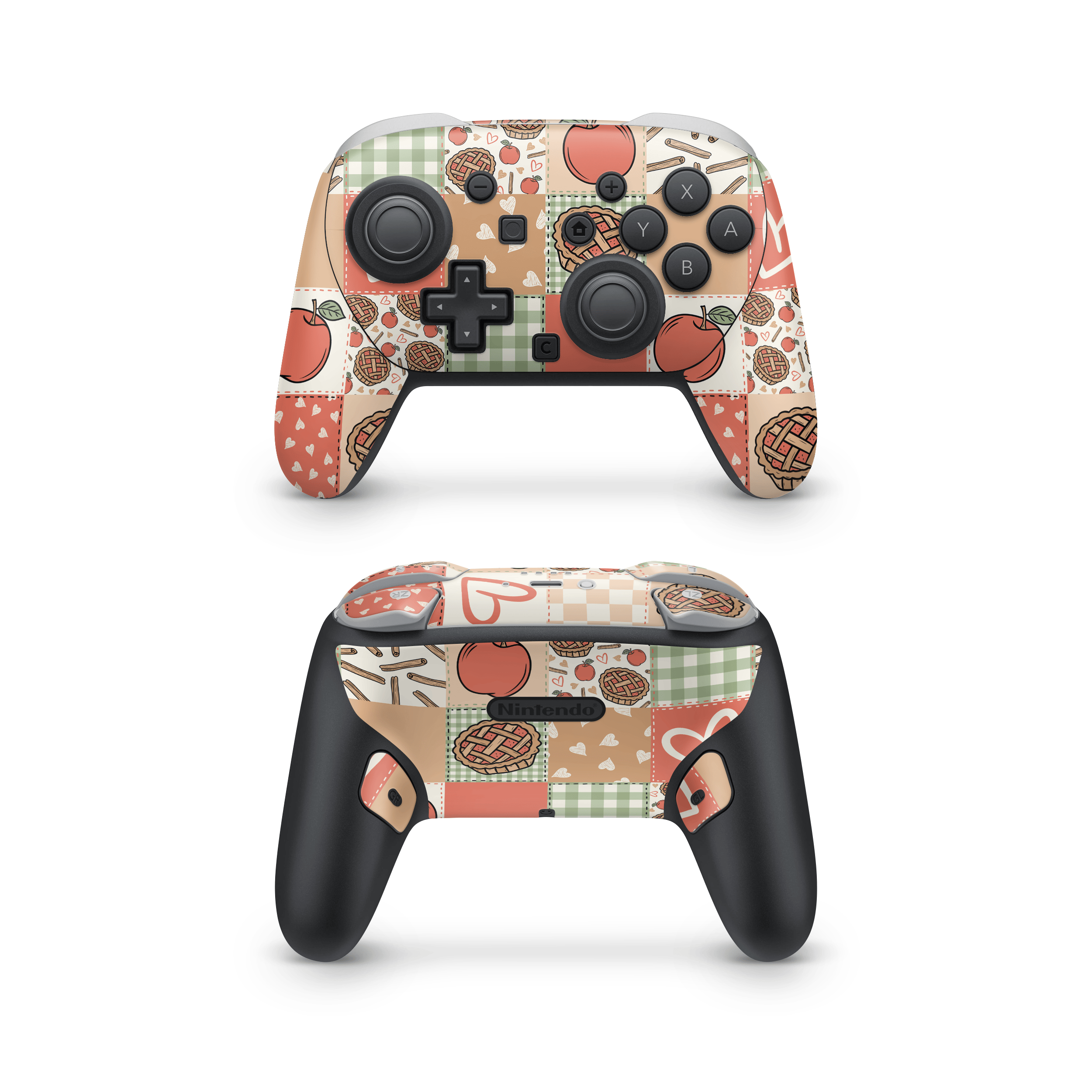 Cozy Pie Patchwork Nintendo Switch Pro Controller Decal Skins
