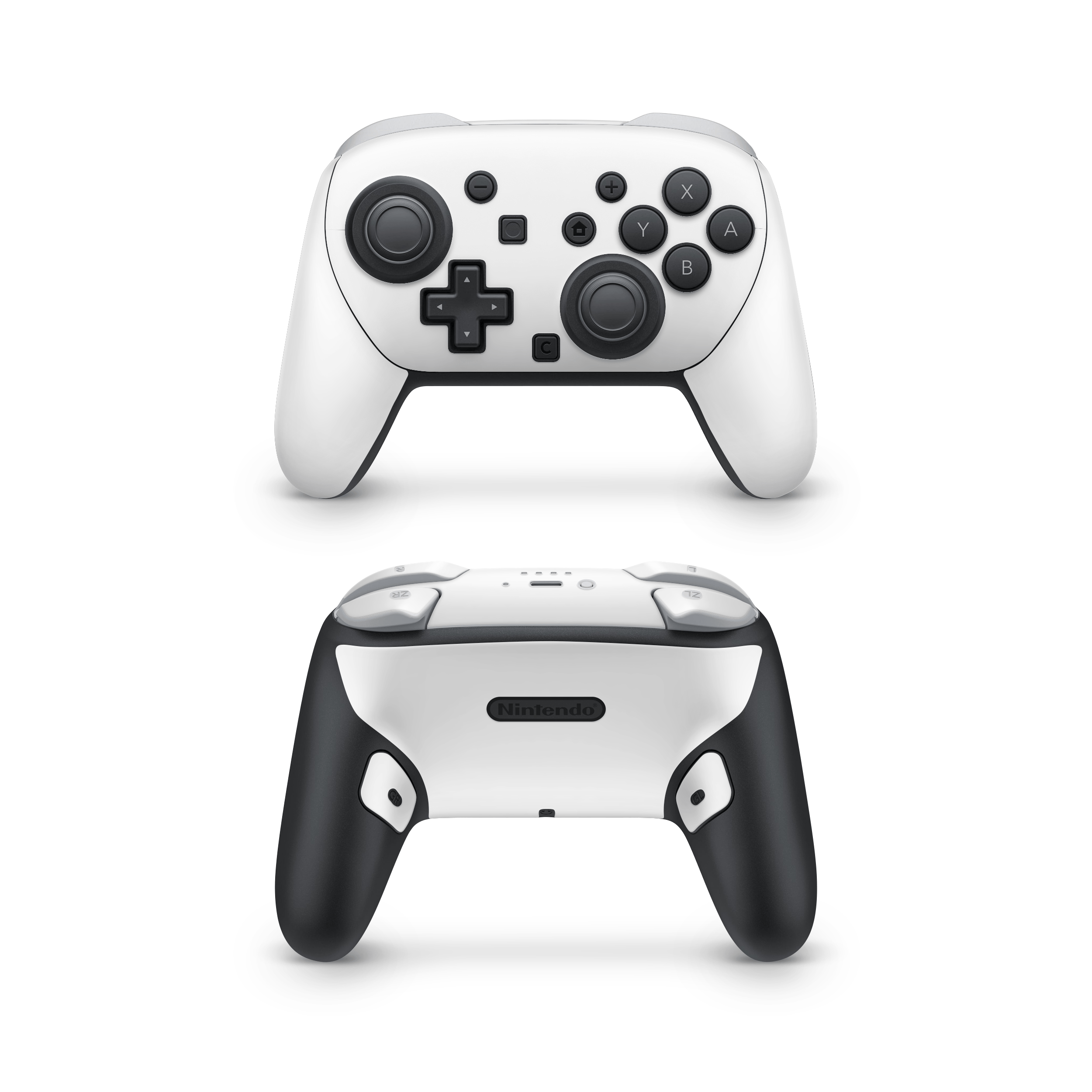 Crisp White Nintendo Switch Pro Controller Decal Skins