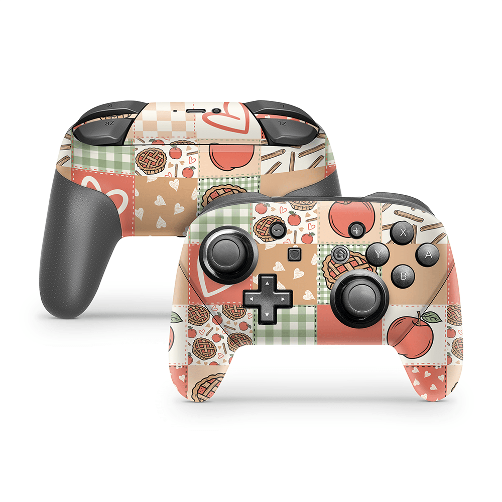 Cozy Pie Patchwork Nintendo Switch Pro Controller Decal Skins