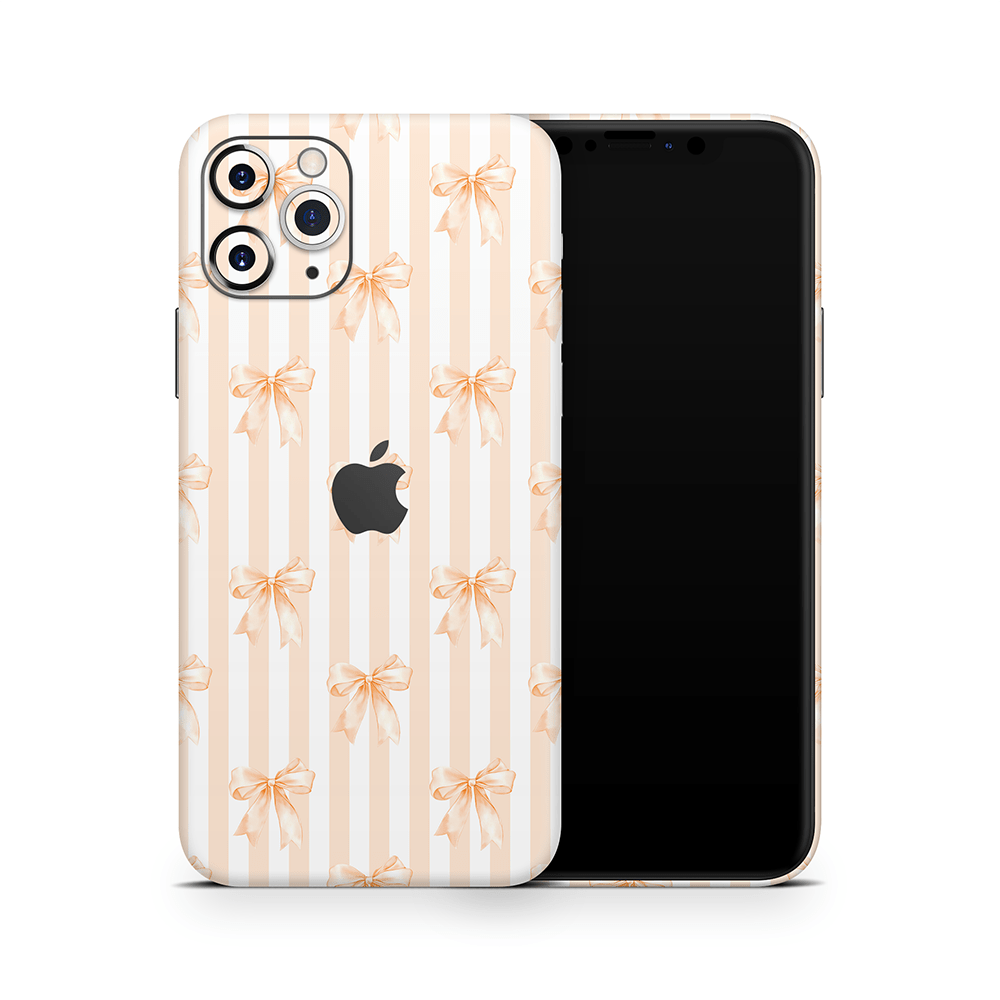 Apricot Bows Apple iPhone Decal Skins