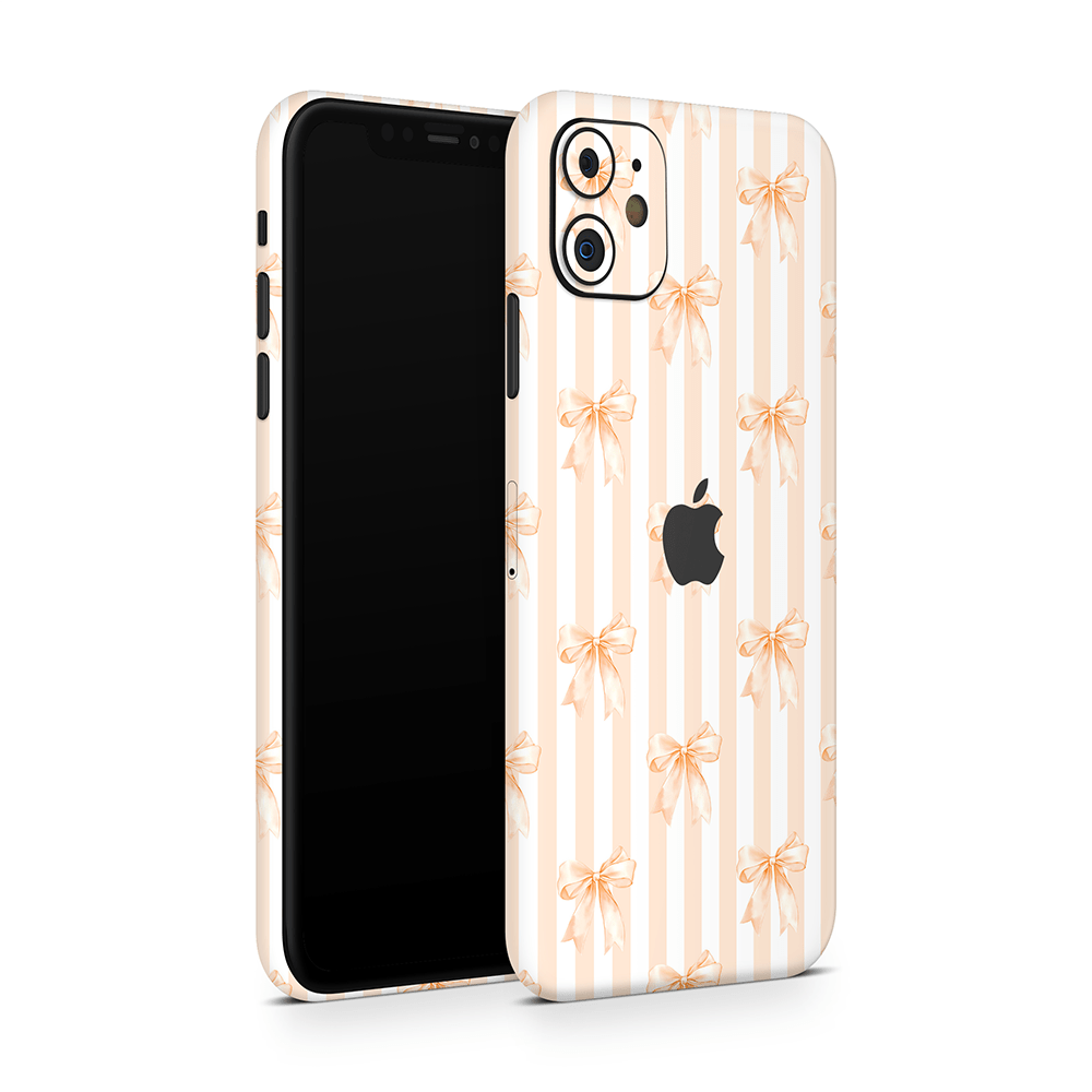 Apricot Bows Apple iPhone Decal Skins