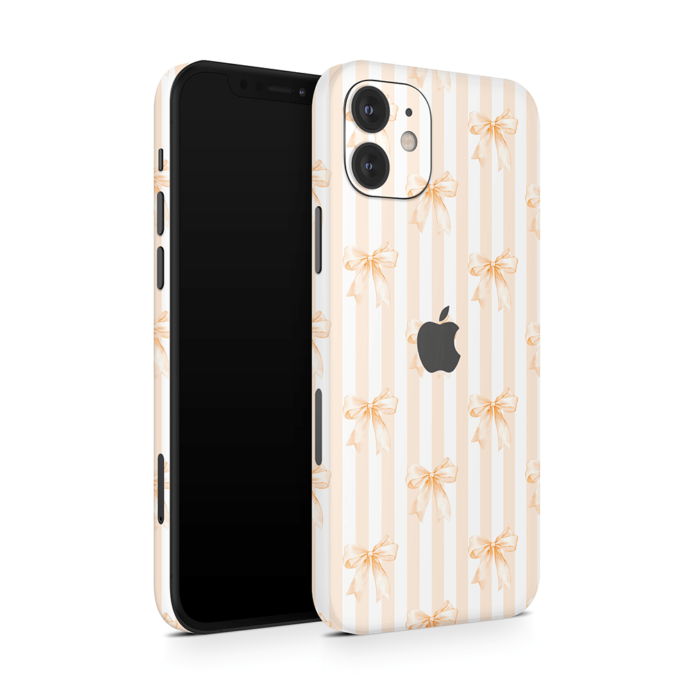 Apricot Bows Apple iPhone Decal Skins