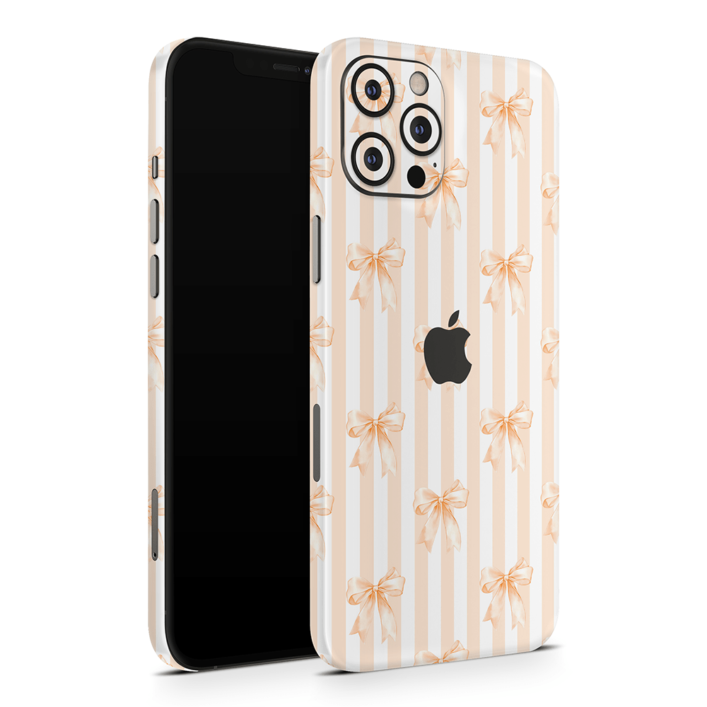 Apricot Bows Apple iPhone Decal Skins