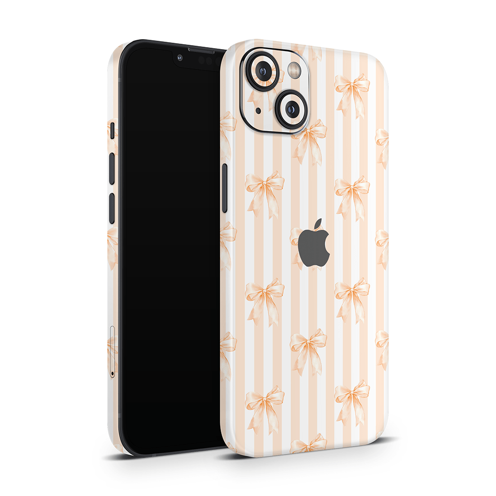 Apricot Bows Apple iPhone Decal Skins