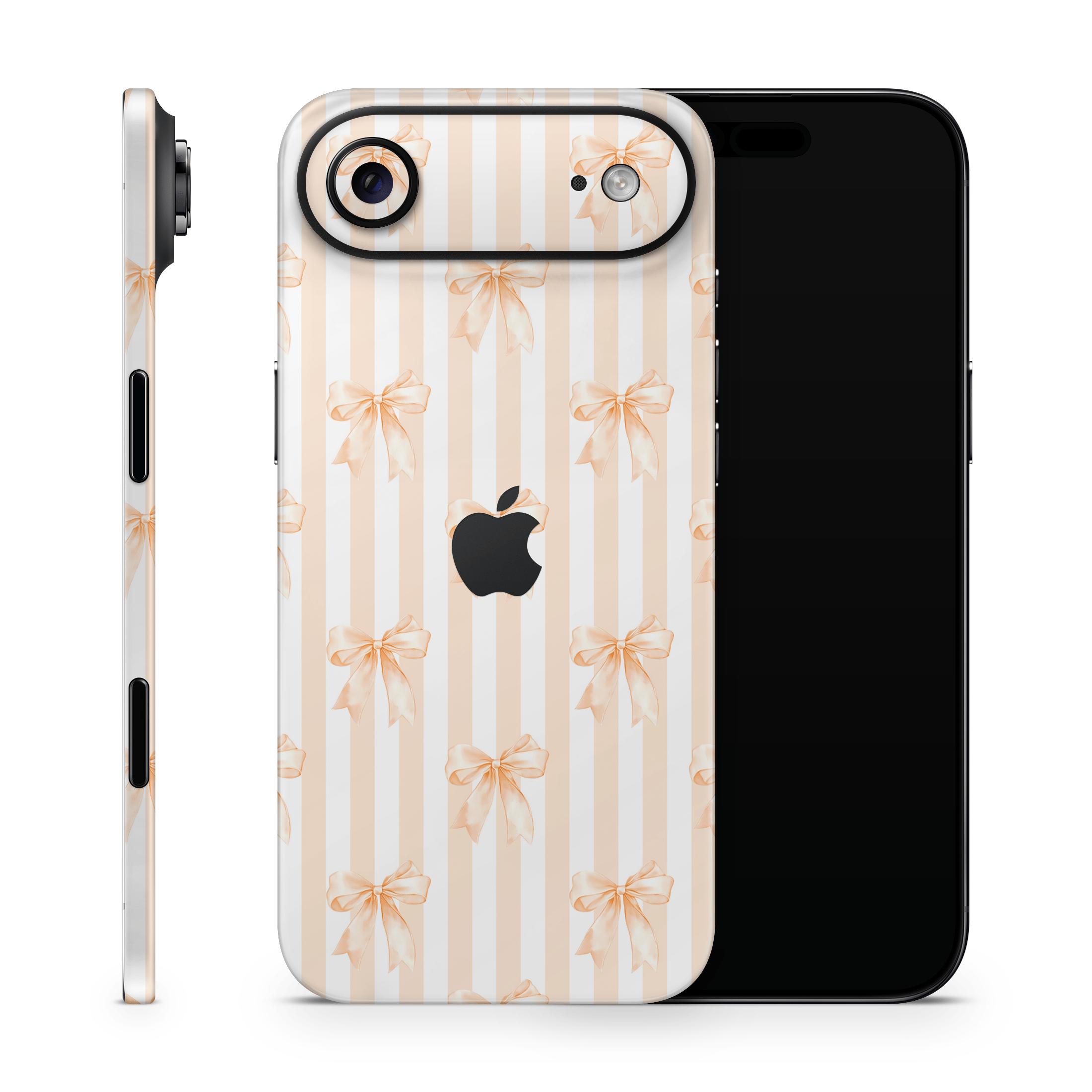 Apricot Bows Apple iPhone Decal Skins