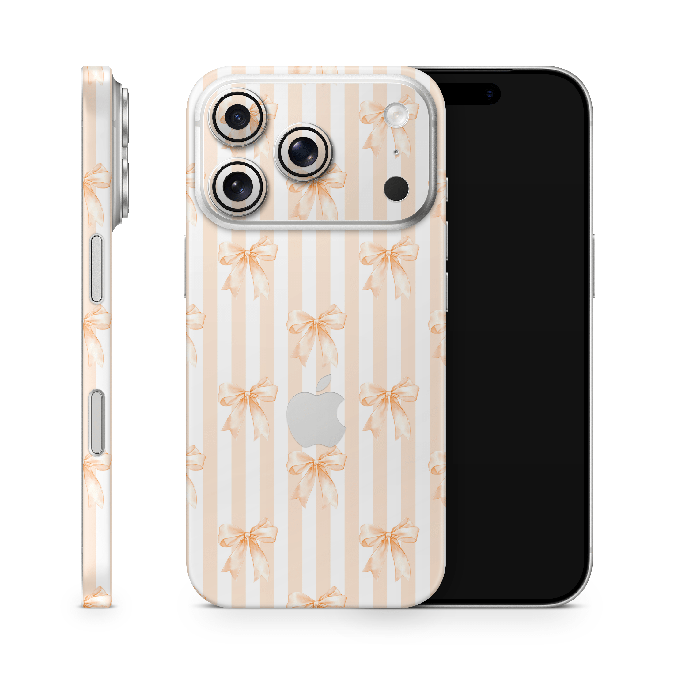 Apricot Bows Apple iPhone Decal Skins