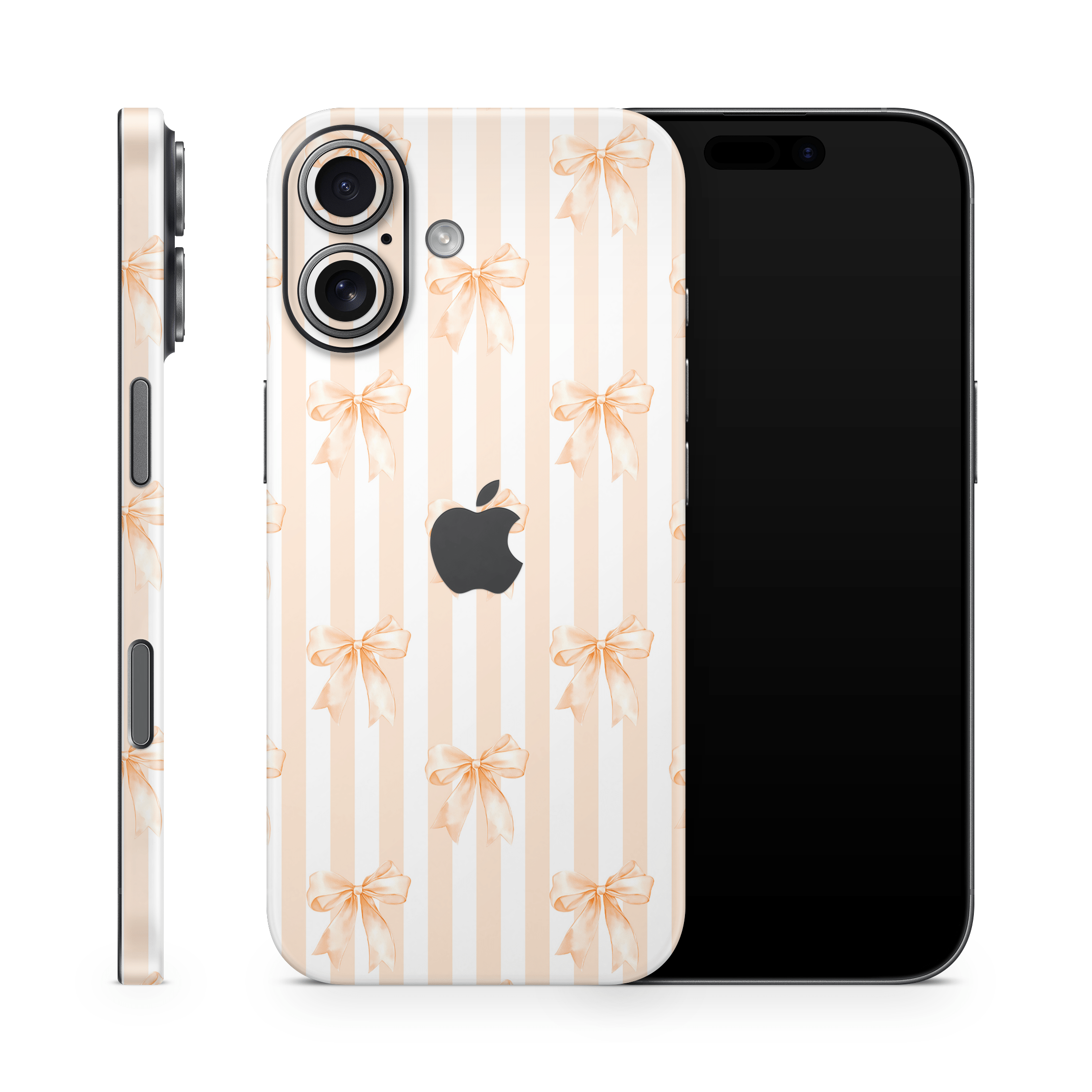 Apricot Bows Apple iPhone Decal Skins