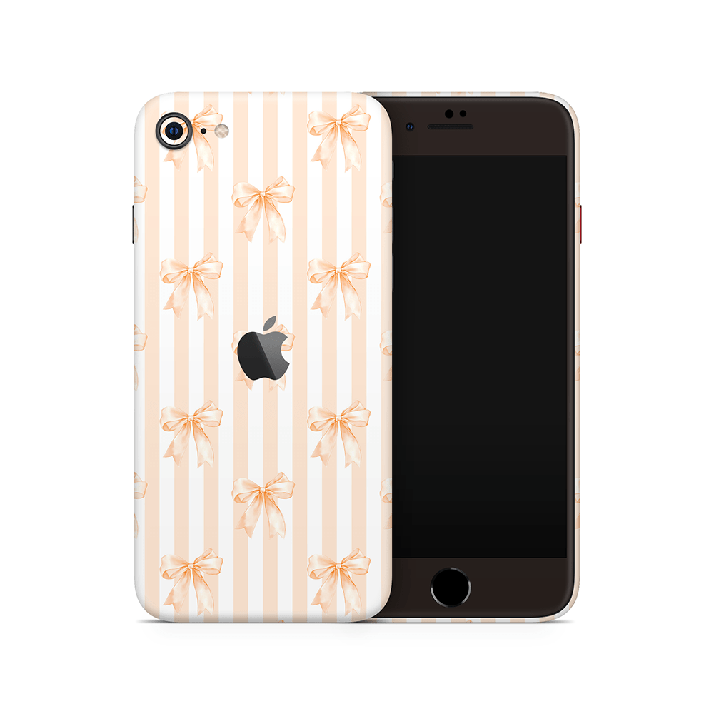Apricot Bows Apple iPhone Decal Skins