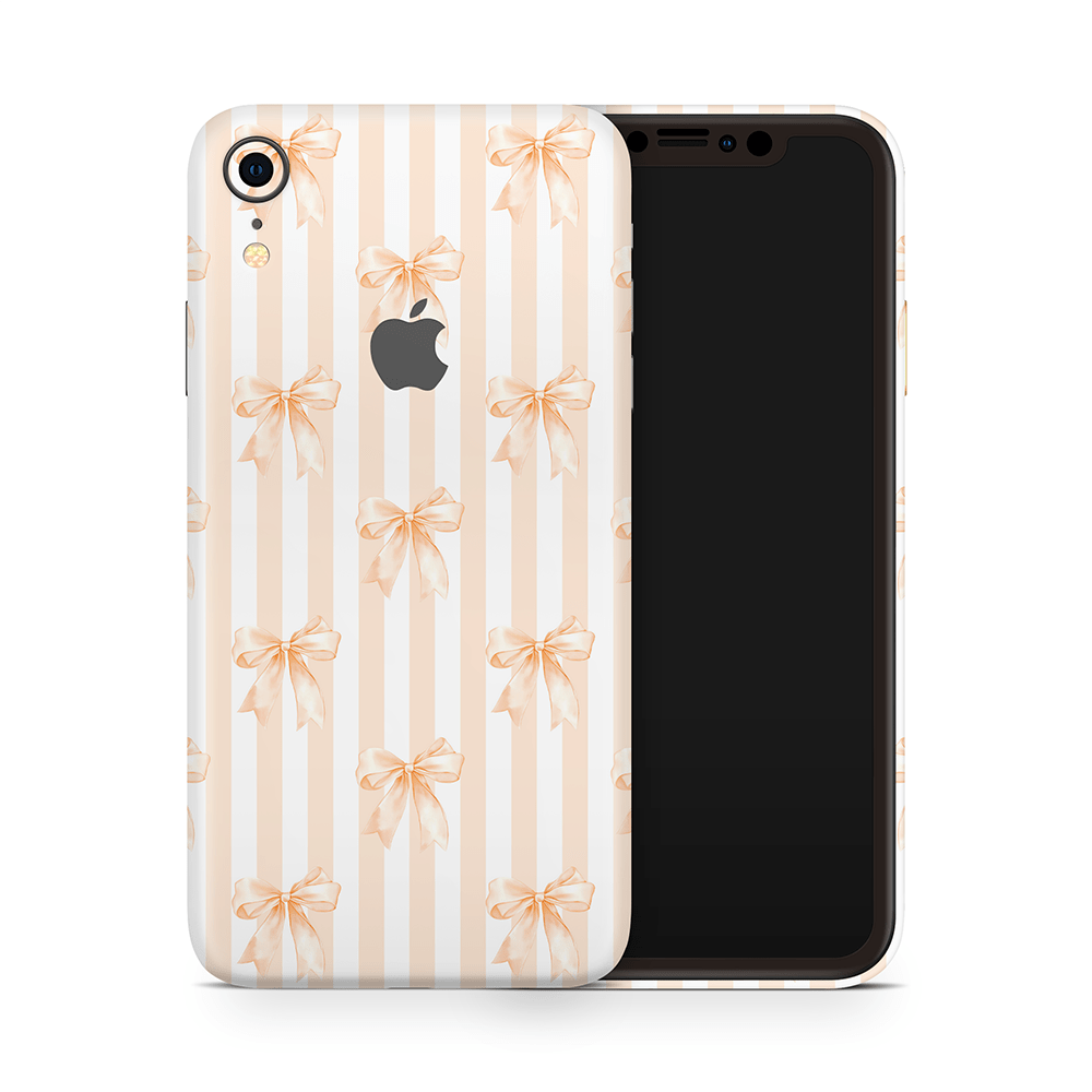 Apricot Bows Apple iPhone Decal Skins