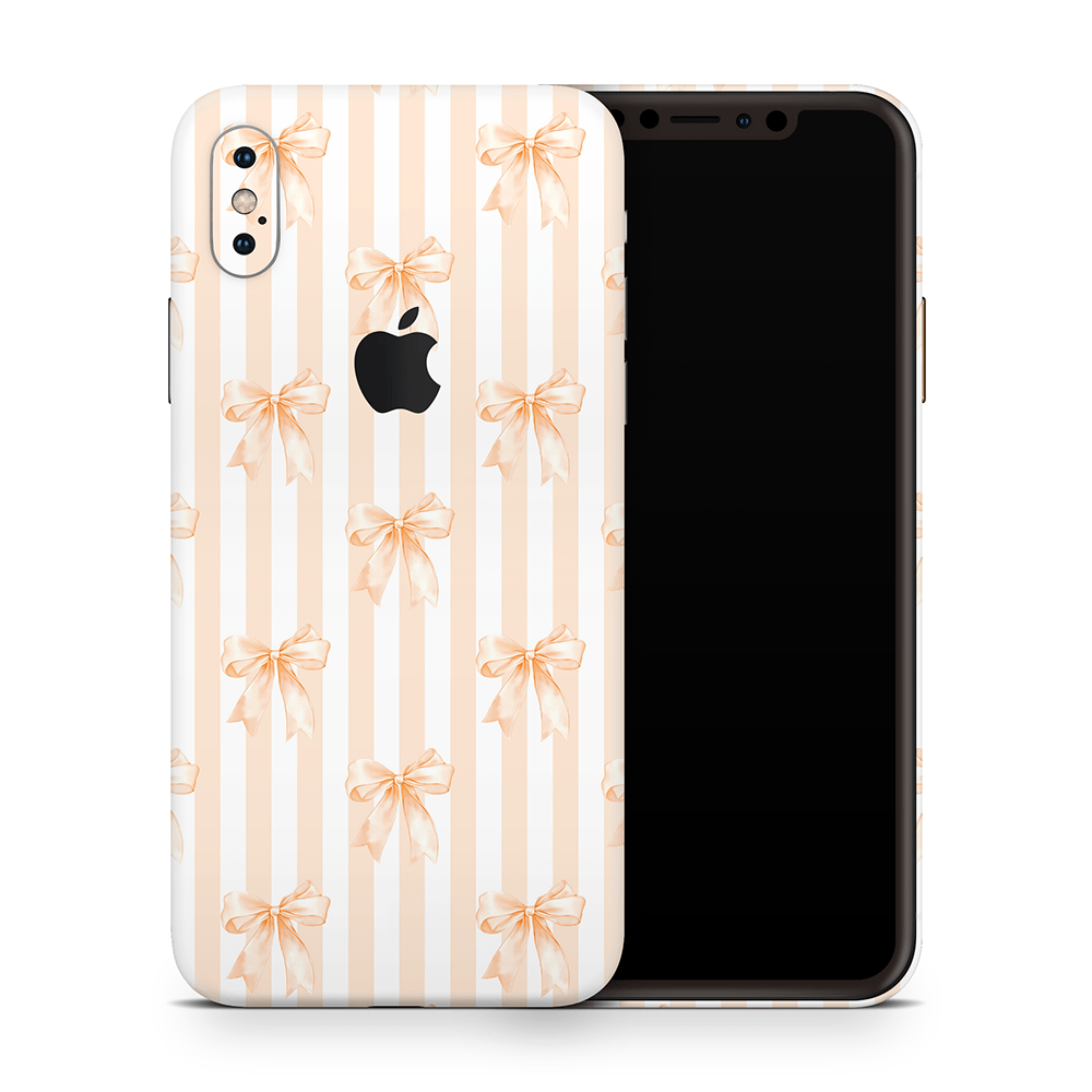 Apricot Bows Apple iPhone Decal Skins